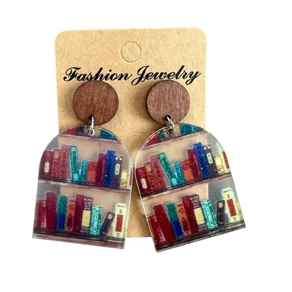Fashion Jewelry Jewelry - Book Shelf Pattern Pillar Shaped Earrings